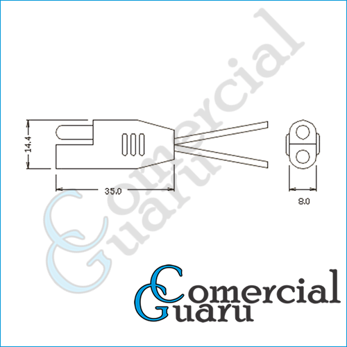 Conector Plugue Polarizado 2 vias fio 1,5mm² 4