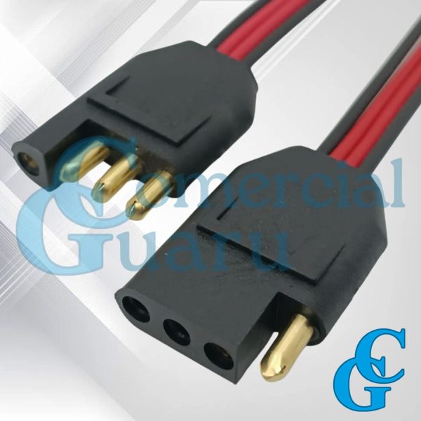 Chicote conector plugue polarizado 4 vias fio 1,5mm²